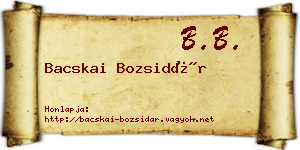 Bacskai Bozsidár névjegykártya